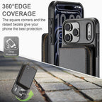 JEEHOOD C22 Series Zipper Wallet Leather Phone Case with Dual Lanyard