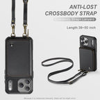 JEEHOOD C22 Series Zipper Wallet Leather Phone Case with Dual Lanyard