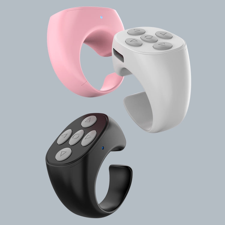 JX-05 5-button Bluetooth Remote Control Cellphone Smart Ring Remote Control — Pink