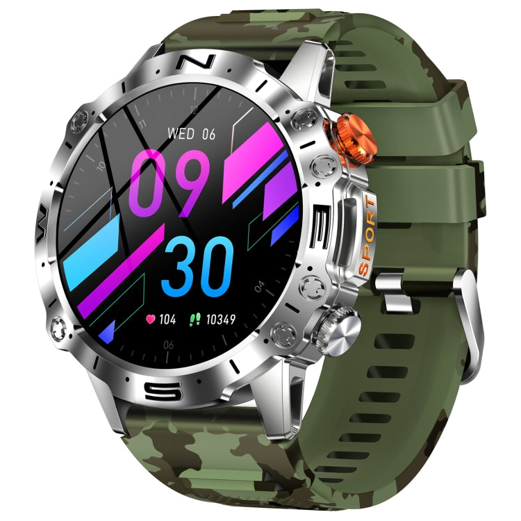 K59 IP67 BT5.0 1.43inch Smart Watch Support Voice Call / Sleep Detection — Camo Blue