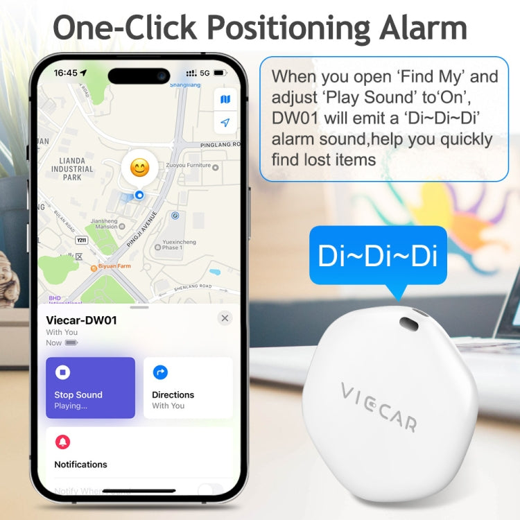 Car Key Anti-lost Detection Wireless Location Tracker, VIECAR DW01