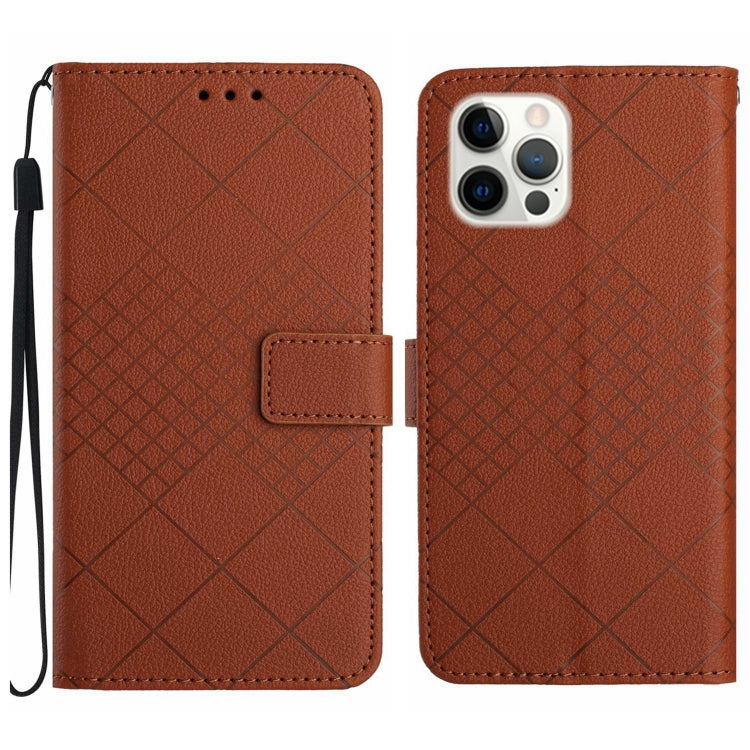 Rhombic Grid Texture Leather Phone Case — view 37