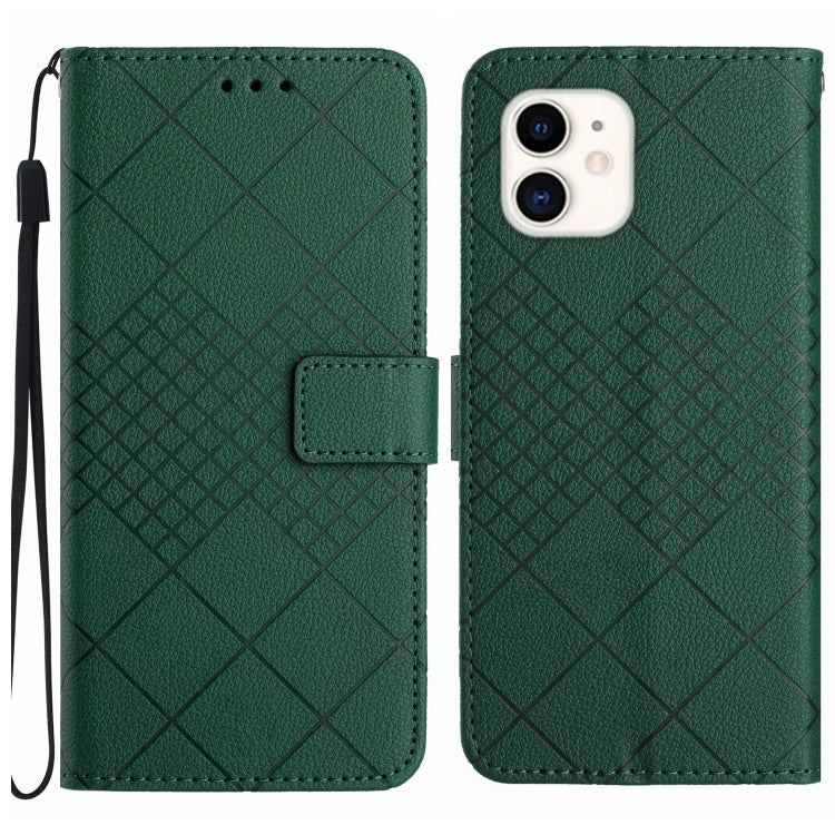 Rhombic Grid Texture Leather Phone Case — Pink