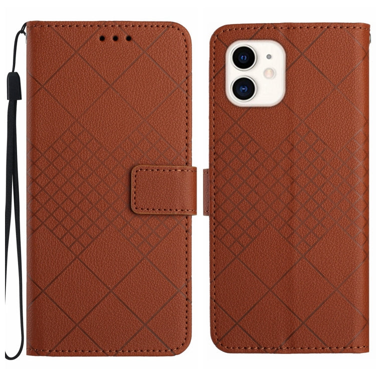 Rhombic Grid Texture Leather Phone Case — view 10