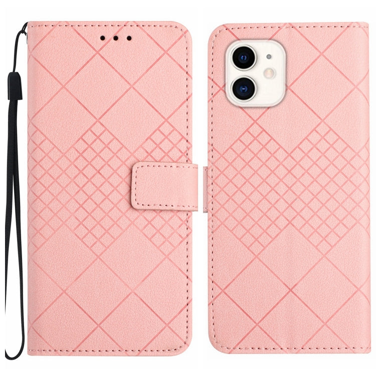 Rhombic Grid Texture Leather Phone Case — view 12