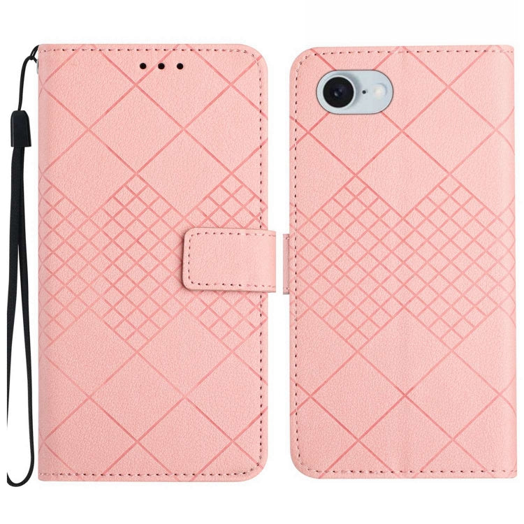 Rhombic Grid Texture Leather Phone Case — Green