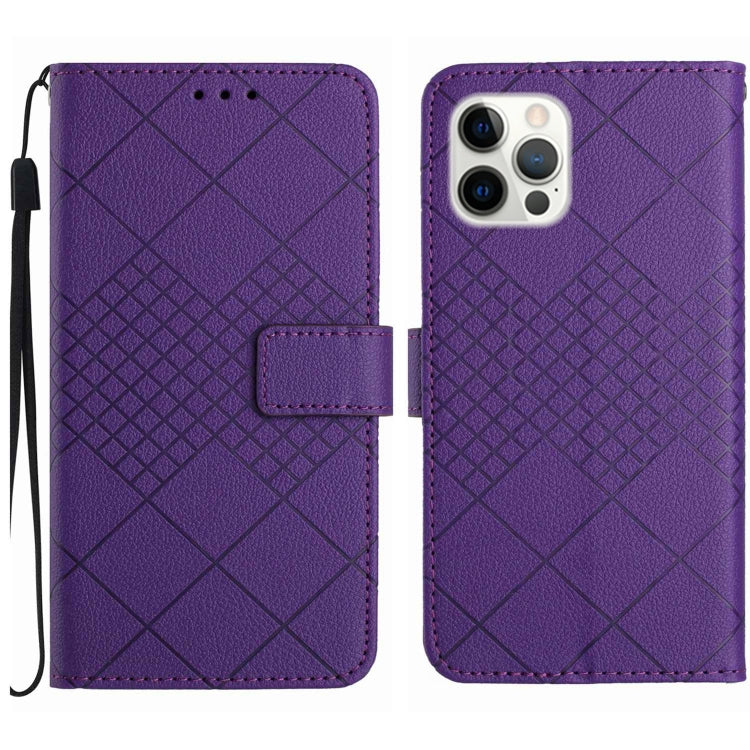 Rhombic Grid Texture Leather Phone Case — view 16