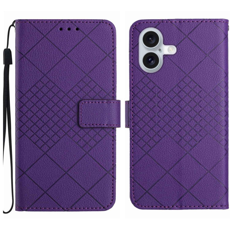 Rhombic Grid Texture Leather Phone Case — view 22