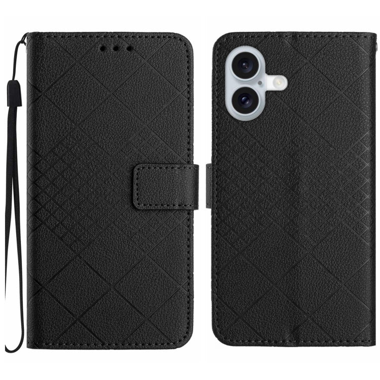 Rhombic Grid Texture Leather Phone Case — view 26