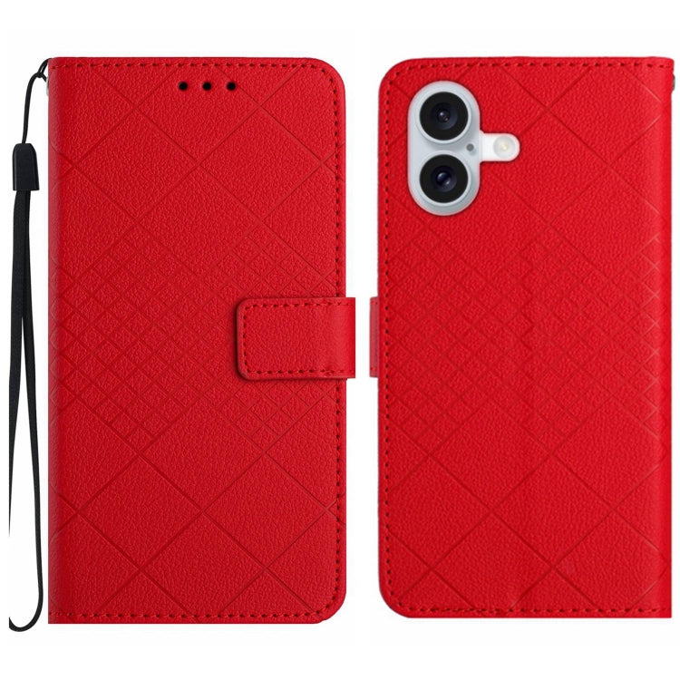 Rhombic Grid Texture Leather Phone Case — view 29