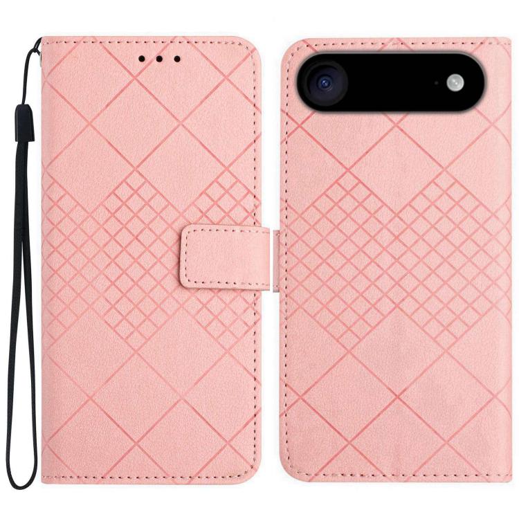 Rhombic Grid Texture Leather Phone Case — For iPhone 17 Air