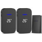 C302B One to Two Home Wireless Doorbell Temperature Digital Display Remote Control Elderly Pager