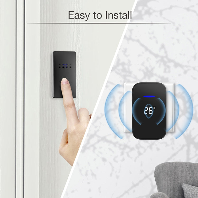 C302B One to Two Home Wireless Doorbell Temperature Digital Display Remote Control Elderly Pager — view 11