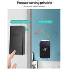 C302B One to Two Home Wireless Doorbell Temperature Digital Display Remote Control Elderly Pager — White