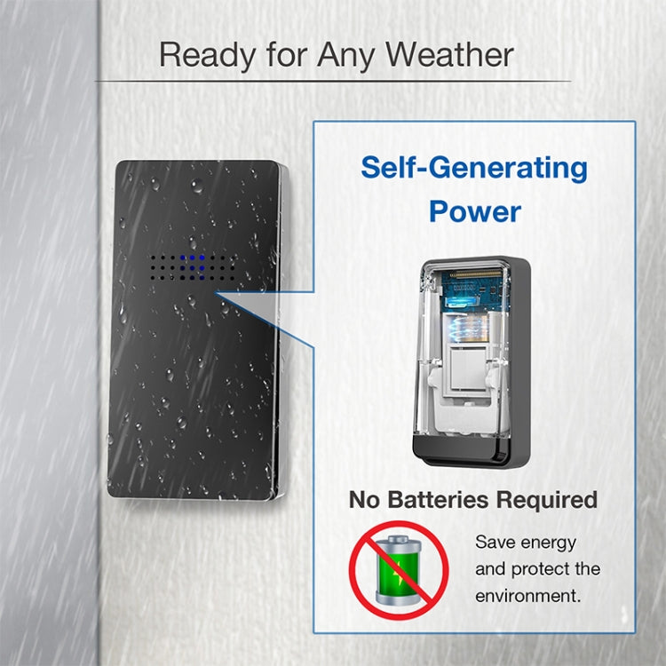 C303B One to Two Home Wireless Doorbell Temperature Digital Display Remote Control Elderly Pager — UK Plug
