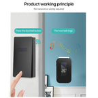 C303B One to Two Home Wireless Doorbell Temperature Digital Display Remote Control Elderly Pager — White