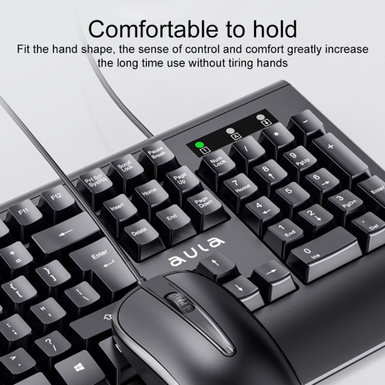 AULA AC106 USB Port Wired Keyboard Mouse Set