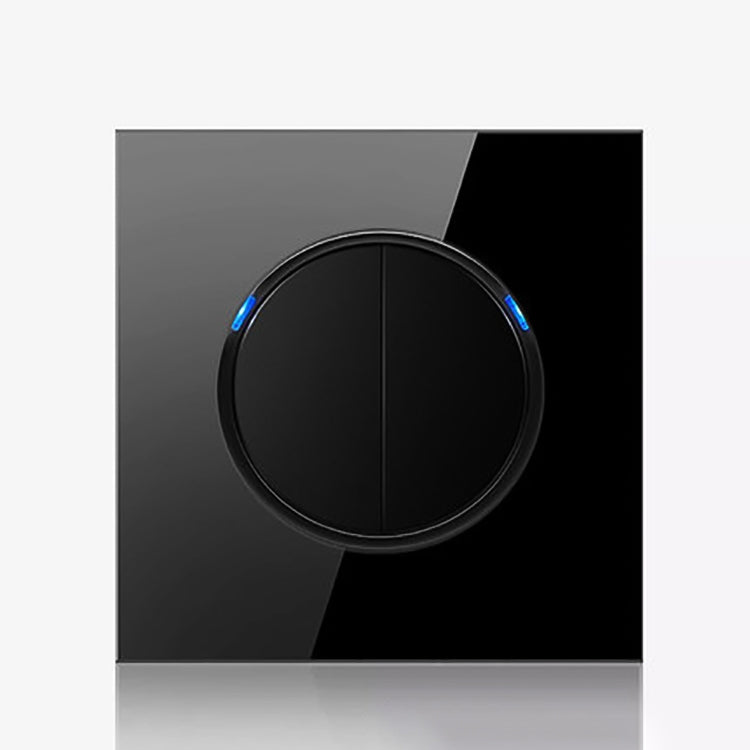 86mm Round LED Tempered Glass Switch Panel, Black Round Glass