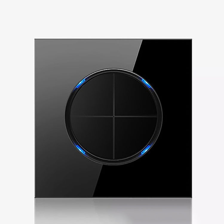 86mm Round LED Tempered Glass Switch Panel, Black Round Glass