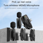 YESIDO KR15 Dual Low-latency Wireless Lavalier Microphone with 3 in 1 Receiver — KR15