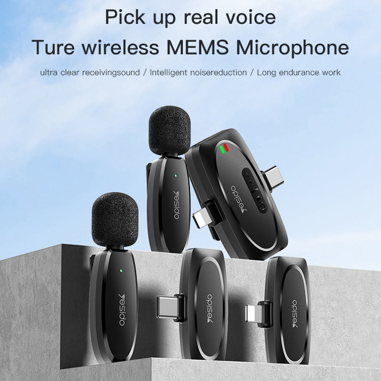 YESIDO KR15 Dual Low-latency Wireless Lavalier Microphone with 3 in 1 Receiver — KR15