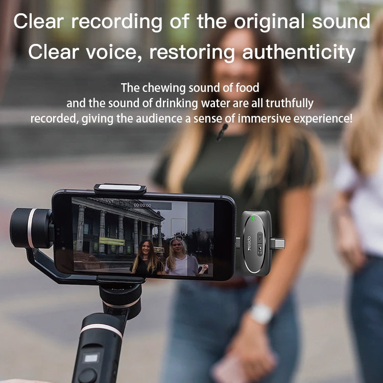 YESIDO KR15 Dual Low-latency Wireless Lavalier Microphone with 3 in 1 Receiver — view 5
