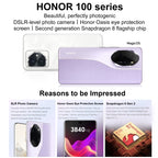 Honor 100 Pro, Screen Fingerprint Identification, 6.78 inch MagicOS 7.2 Snapdragon 8 Gen 2 Octa Core up to 3.19GHz, Network: 5G, NFC, OTG, Support Google Play
