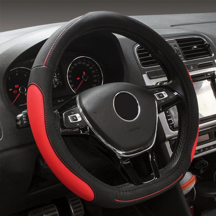 Car Universal Anti-skid Steering Wheel Cover, Diameter: 38cm, D Style — Black Blue Line