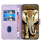 YX0060 Elephant Head Embossed Phone Leather Case with Lanyard — For iPhone 13 Pro Max