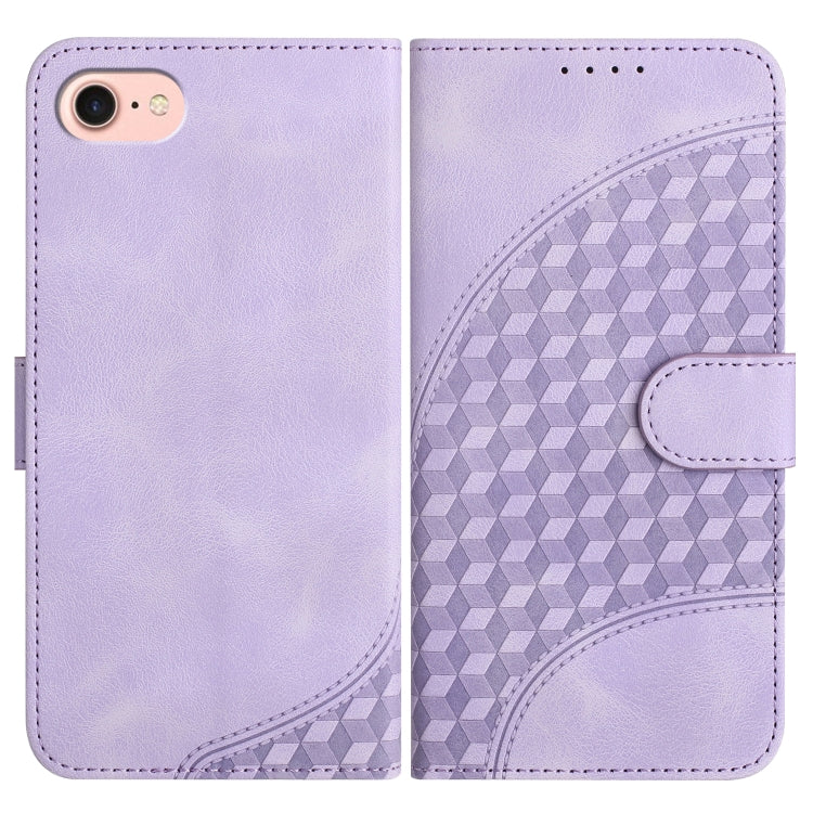 YX0060 Elephant Head Embossed Phone Leather Case with Lanyard — Light Blue