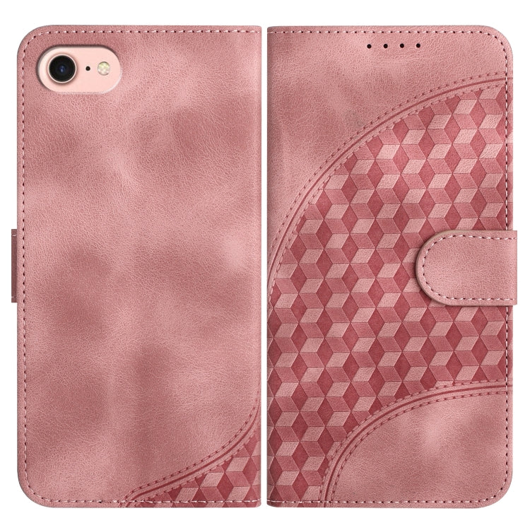 YX0060 Elephant Head Embossed Phone Leather Case with Lanyard — Coffee