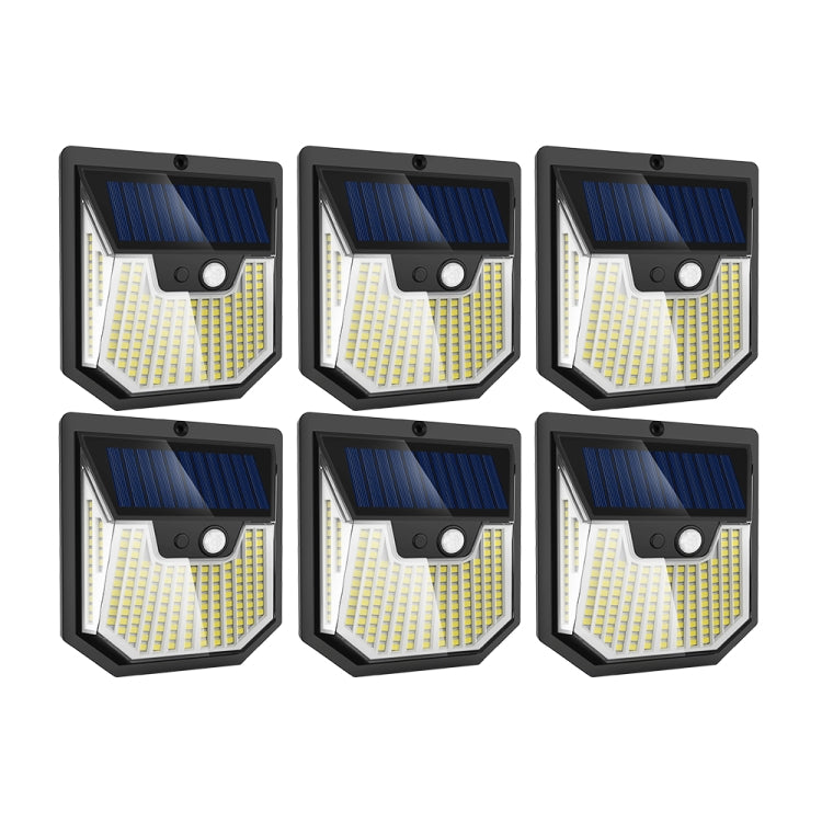XY0159 159 LEDs Outdoor Solar Human Body Sensor Courtyard Wall Light — 4pcs