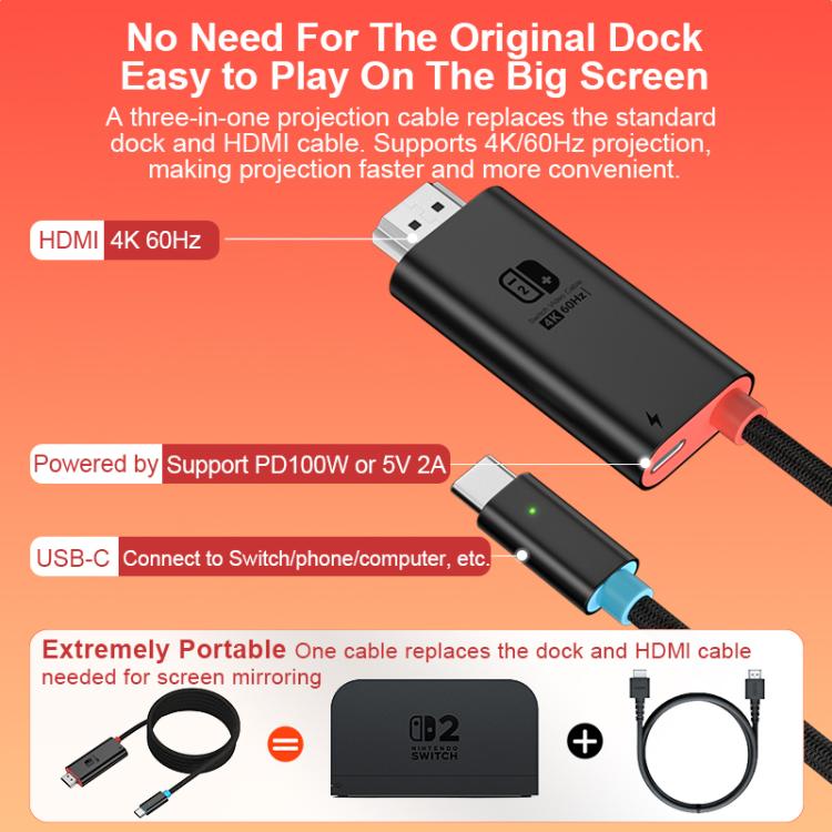 USB-C / Type-C to HDMI HD Adapter Cable, Length: 1.8m — view 5