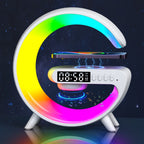 G69 G Shape Smart Bluetooth Speaker Support Wireless Charger & Alarm Clock & Wake-up Light — G69 (White)