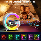 G69 G Shape Smart Bluetooth Speaker Support Wireless Charger & Alarm Clock & Wake-up Light — view 6