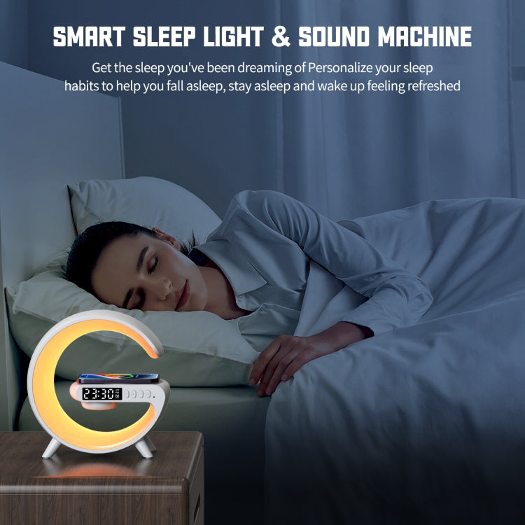 G69 G Shape Smart Bluetooth Speaker Support Wireless Charger & Alarm Clock & Wake-up Light — view 7
