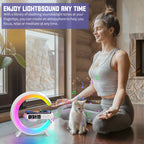G69 G Shape Smart Bluetooth Speaker Support Wireless Charger & Alarm Clock & Wake-up Light — view 8