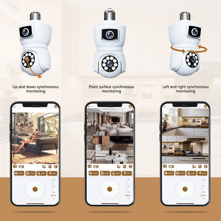 DP41 Bulb-type Dual-lens Motion Tracking Smart Camera Supports Voice Intercom