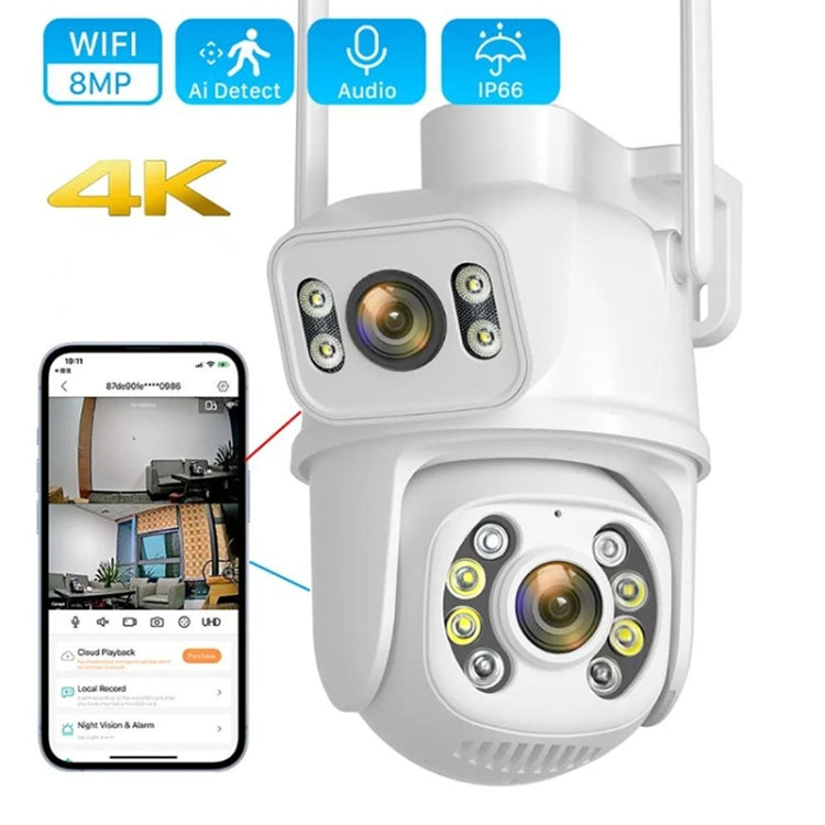 QX95 6MP WiFi Dual Camera Supports Two-way Voice Intercom & AI Recognition