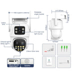 QX104 3MP WiFi Triple Camera Supports Human Face Recognition & AI Alarm