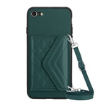 Rhombic Texture Card Bag RFID Phone Case with Long Lanyard — view 43