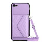 Rhombic Texture Card Bag RFID Phone Case with Long Lanyard — view 45