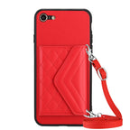 Rhombic Texture Card Bag RFID Phone Case with Long Lanyard — view 48