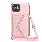 Rhombic Texture Card Bag RFID Phone Case with Long Lanyard — view 46