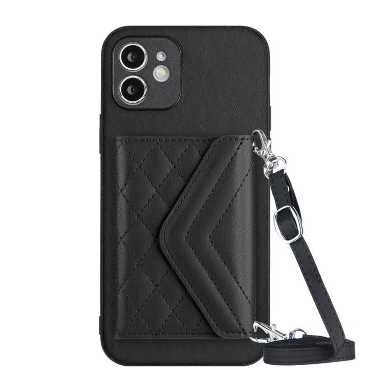 Rhombic Texture Card Bag RFID Phone Case with Long Lanyard — view 47