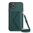 Rhombic Texture Card Bag RFID Phone Case with Long Lanyard — view 49