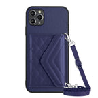 Rhombic Texture Card Bag RFID Phone Case with Long Lanyard — view 50