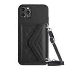 Rhombic Texture Card Bag RFID Phone Case with Long Lanyard — view 53