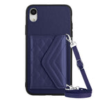 Rhombic Texture Card Bag RFID Phone Case with Long Lanyard — view 62