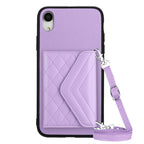 Rhombic Texture Card Bag RFID Phone Case with Long Lanyard — view 63